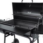 Charcoal Grill Barrel BBQ Smoker Combo Heavy Duty Steel Outdoor Party 1189 sq in