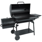 Charcoal Grill Barrel BBQ Smoker Combo Heavy Duty Steel Outdoor Party 1189 sq in