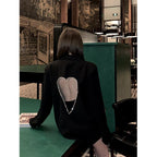 back heart black coat