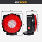 Oyviny Wireless Trailer Lights Kit Magnetic Rechargeable Trailer LED Lights for Utility Trailer, RV, Camper, Boat Trailer, Truck, Turn Signal Tail Light Kit with 7 Way RV Connector