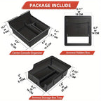 3PCS Center Console Organizer Tray Fit For Tesla Model 3/Y 2023 2023 2023 Armrest Hidden Cubby Drawer StoraBox Interior Accessories (Flocked)
