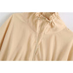 drawstrings fashionable cropped female jacket