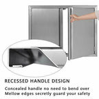 Outdoor Kitchen Door (35" W x 24" H), 304 Brushed  Steel BBQ A
