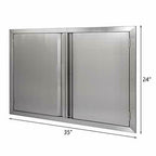 Outdoor Kitchen Door (35" W x 24" H), 304 Brushed  Steel BBQ A