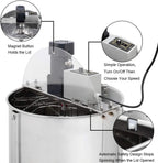 Electric 4 Frame Honey Extractor Separator,Food Grade  Steel Honeycomb Spinner Drum with Adjustable Height Stands,Beekeeping Pro Extraction Apiary CentrifuEquipment