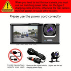 3 Lens Car Dashcm Car Camera Car Black Box 3 Camera Dash Cam Front,Inside,Rear,1080P