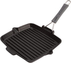 Staub Cast Iron 9.5" Square Folding Grill - Matte Black, Made in France