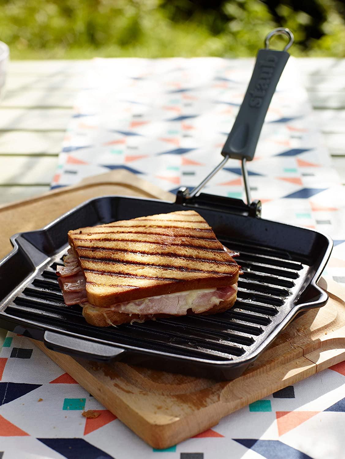 Staub Cast Iron 9.5" Square Folding Grill - Matte Black, Made in France