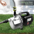 Lanchez 1 HP Shallow Well Pump，Garden Pump, Portable  Steel Water Transfer Draining Irrigation Jet Pump for Water Removal, Lawn Fountain Pump 1294 GPH 147 Feet Height