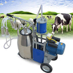 MilMachine,25L Auto Electric Cow Milker, Steel MilEquipment,MilPump with Bucket,Bucket Vacuum Piston Pump for Farm Cow Cattle