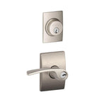 Century Satin Nickel Single Cylinder Deadbolt with Merano Entry Door Lever Combo Pack