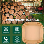 50pcs/100pcs/200pcs Air Fryer Disposable Paper Liners Square, Kitchen Accessories,Non-Stick Parchment Paper, Air Fryer Accessories, Oil Proof &amp; Water Proof, Paper Liner For BaRoasting Microwave Oven