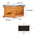 Beehive Starter Kit 10-Frame Bee Boxes and Frames Starter Kit Wax Coated Bee Hives and Supplies Starter Kit Including Beekeepig Tools Kit with Beekeeping Veil