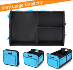 Homeve Trunk Organizer for Car, Car Storage, Reinforced Handles, Collapsible Multi-Compartment Car Organizers Foldable and Waterproof, 600D Oxford Polyester, Suitable for Any Car, SUV, Mini-Van, Blue