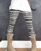 stripe vintage print leggings casual pants