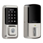 Halo Satin Nickel Electronic Smart Lock Deadbolt Feat SmartKey Security Touchscreen and Wi-Fi and San Clemente Handleset