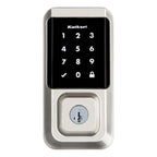 Halo Satin Nickel Electronic Smart Lock Deadbolt Feat SmartKey Security Touchscreen and Wi-Fi and San Clemente Handleset