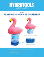 SWIMLINE HYDROTOOLS 87273 Flamingo Large Capacity Pool &amp; Spa Chemical Dispenser | Compatible With Bromine &amp; Chlorine Supports 1-3’’ Tablets | Adjustable For Customizable Flow Rate | Cost Effective