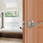 Naples Satin Nickel Bed/Bath Privacy Door Lever