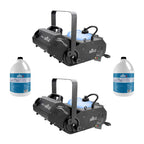 Chauvet DJ Smoke Pro Machine w/Timer Remote(2 Pack) & Smoke Fluid (2 Pack)