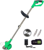 Airbike Brush Cutter Weed Wacker Weed Eater Edger Lawn Tool, Powerful, Lightweight, for Lawn, Yard, Garden, Shrub Trimming and Pruning (Green Tool w/ 1 Batterie)