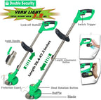Airbike Brush Cutter Weed Wacker Weed Eater Edger Lawn Tool, Powerful, Lightweight, for Lawn, Yard, Garden, Shrub Trimming and Pruning (Green Tool w/ 1 Batterie)