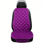 1pc/2pcs Car Seat Cover With Soft Velvet And Plaid Comfortable Memory Foam With Phone StoraBag Back Non-slip Silicone Particle Back Seat Cushion