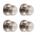 PrestiAlcott Satin Nickel Bed/Bath Door Knob (4-Pack)