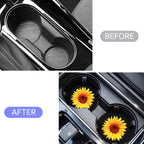 Sunflower Car Cup Holder Coaster 2PCS 2.75" Universal Silicone Auto Cup Holder Insert Coasters Car Interior Accessories Coasters by FLYEEGO