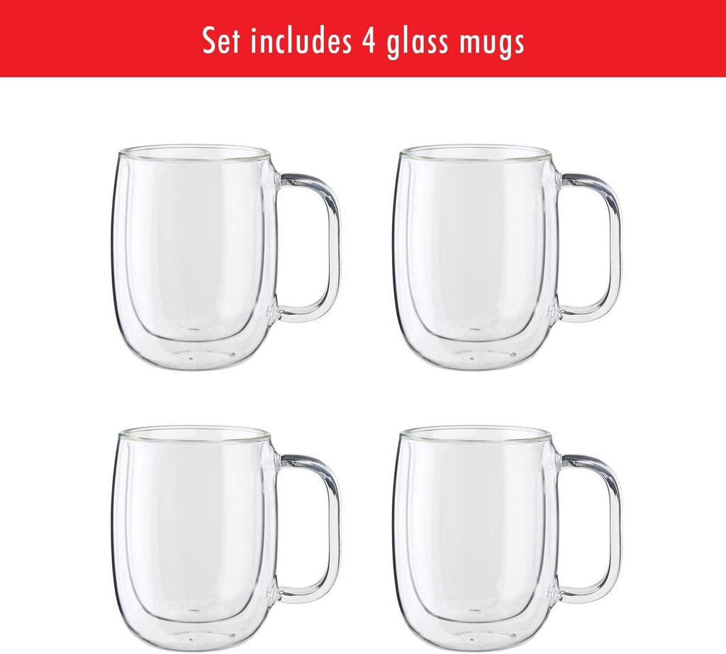 Zwilling 39500-101 Coffee Mug Set, 4-pc, Clear