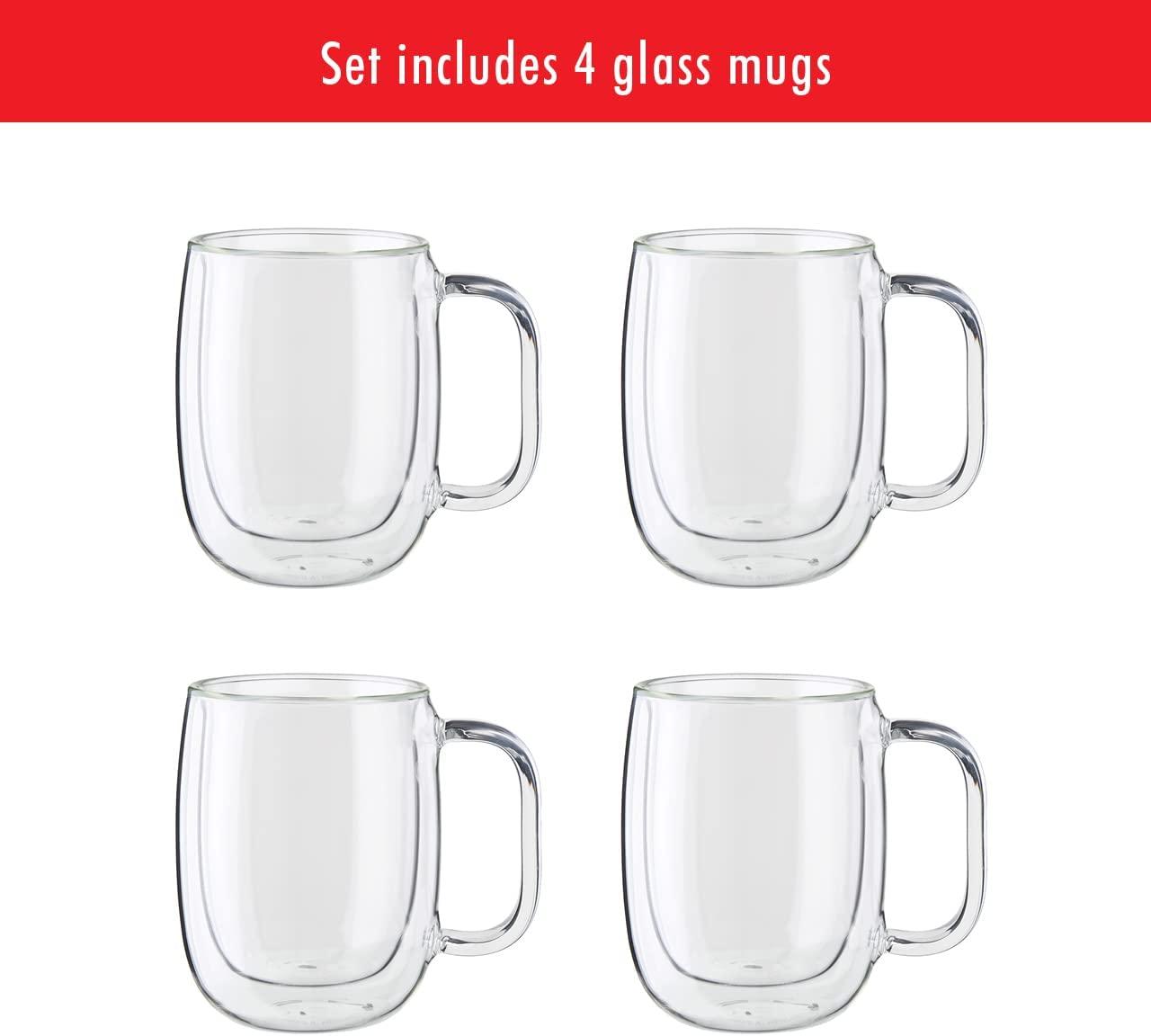 Zwilling 39500-101 Coffee Mug Set, 4-pc, Clear