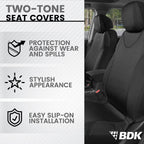 BDK UltraSleek Car Seat Covers, Universal Fit Car Seat Cover Set, Ideal Seat Covers for Cars Trucks SUV, Includes Seat Covers for Front Seats and Rear Bench Seat, Automotive Interior Covers (Black)
