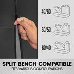 BDK PolyPro Car Seat Covers Full Set in Solid Charcoal – Front and Rear Split Bench Seat Covers for Cars, Easy to Install, Accessories for Auto Trucks Van SUV