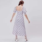vintage floral print midi dress