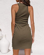 casual knotted sleeveless mini dress