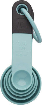 KitchenAid Classic Measuring Spoons, Set of 5, Aqua Sky/Black
