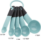 KitchenAid Classic Measuring Spoons, Set of 5, Aqua Sky/Black