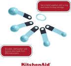KitchenAid Classic Measuring Spoons, Set of 5, Aqua Sky/Black