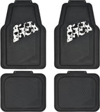 CAR PASSHeavy Duty Rubber Floor Mats Cow Print Car Mats 4-Piece Car Mat Set - Universal Waterproof Floor Mats for Car SUV Truck, Durable All-Weather Mats