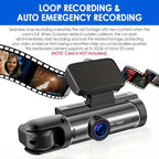 Dash Camera Front And Inside, 3.16inch Dash Cam 1080P, G Sensor HD Night Vision Loop Recording Wide Angle Car DVR