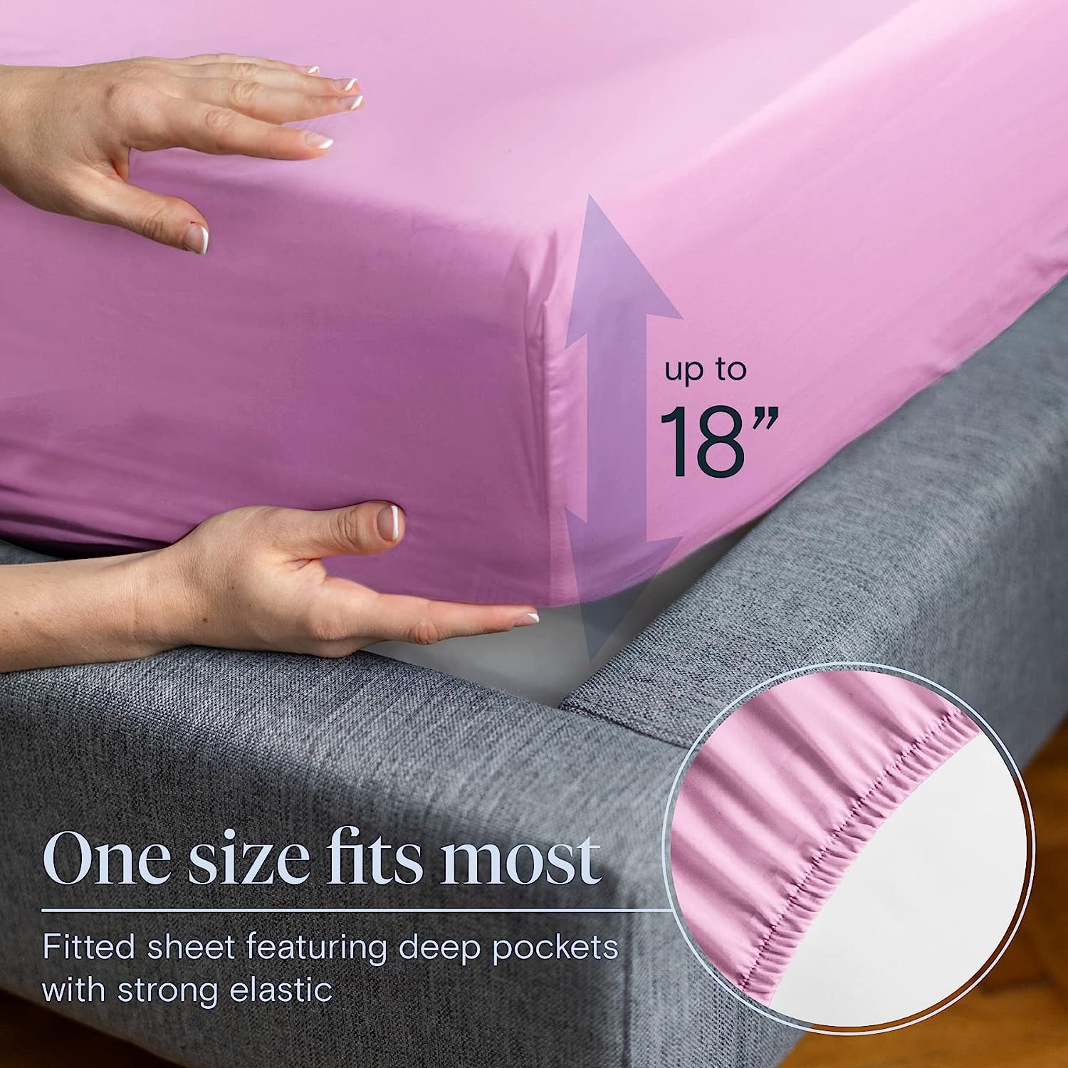 LuxClub Twin XL Sheets Set - Soft Twin Bed Sheets for Boys and Girls, 4 PC Deep Pockets 18" Eco Friendly Wrinkle Free Kids Fitted Sheets Machine Washable Hotel Bedding Silky Soft - Light Plum Twin XL