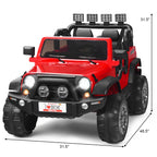 12V Kids Ride On Car 2 Seater Truck RC Electric Vehicles w/ StoraRoom Red