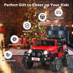12V Kids Ride On Car 2 Seater Truck RC Electric Vehicles w/ StoraRoom Red