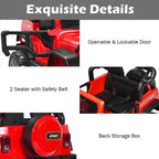 12V Kids Ride On Car 2 Seater Truck RC Electric Vehicles w/ StoraRoom Red