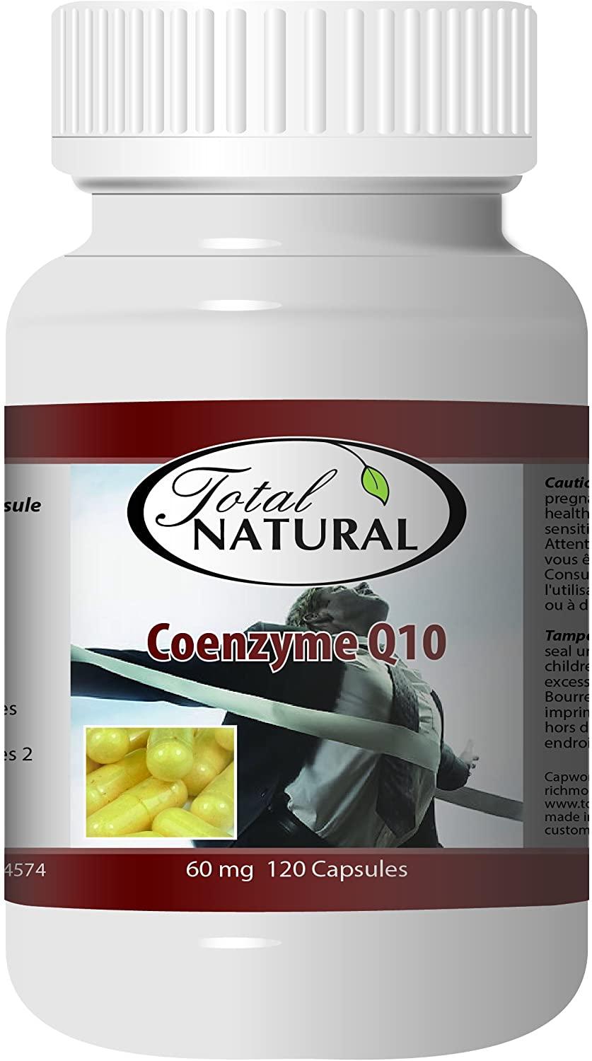 Coenzyme Q10 60mg Capsules 120 Count Bottle [12 Bottles] by Total Natural, Safe and Natural Antioxidant/Cell Growth and Maintenance Health Supplement for Men and Women, GMP Premium Ingredients