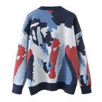 graffiti pattern loose sweater