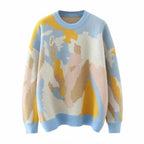 graffiti pattern loose sweater