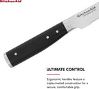 KitchenAid Gourmet 4-Piece Forged Triple Rivet Steak Knife Set, Black