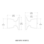 Abbey Polished Brass Entry Door Knob Featuring SmartKey Security