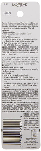 L'Oreal Paris Makeup Brow Stylist Definer Waterproof Eyebrow Pencil, Ultra-Fine Mechanical Pencil, Draws Tiny Brow Hairs and Fills in Sparse Areas and Gaps, Brunette, 0.003 Ounce (1 Count)